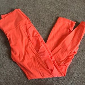 Size 6 lulu orange lemon leggings